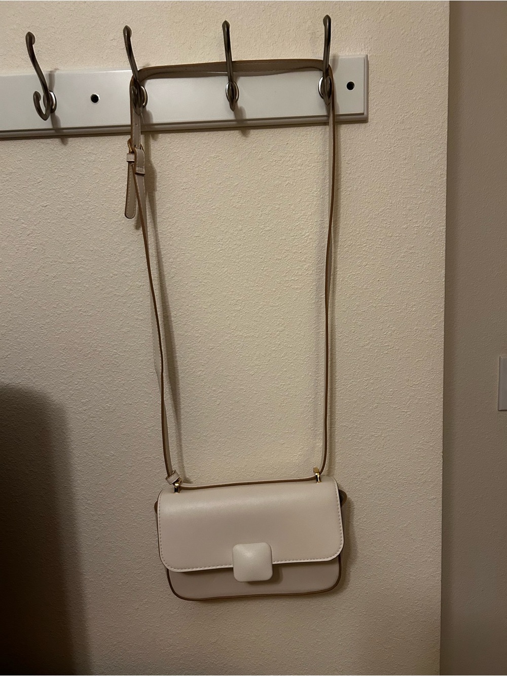 a new day Cream Crossbody with Square Accent and Adjustable Strap